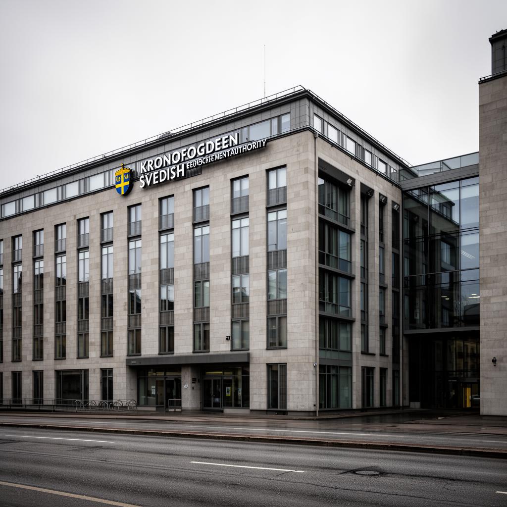 Kronofogdens byggnad i Stockholm en mulen dag